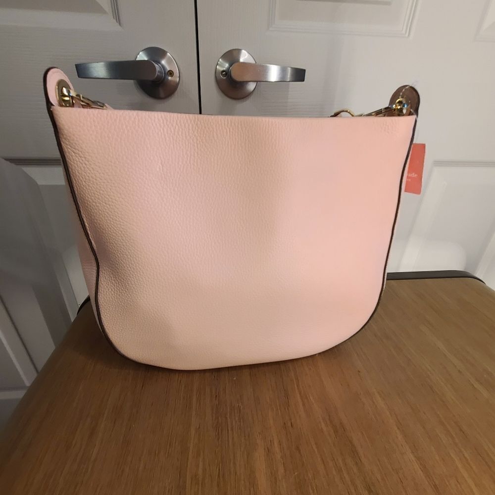 Kate Spade Lexy Shoulder Bag Rose Smoke Light Pink Leather Large Hobo K4659 NWT - Picture 7 of 9